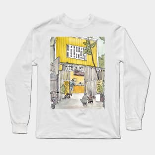 Tinyhouse Saigon (Ho Chi Minh City) Vietnam Watercolor Illustration Long Sleeve T-Shirt